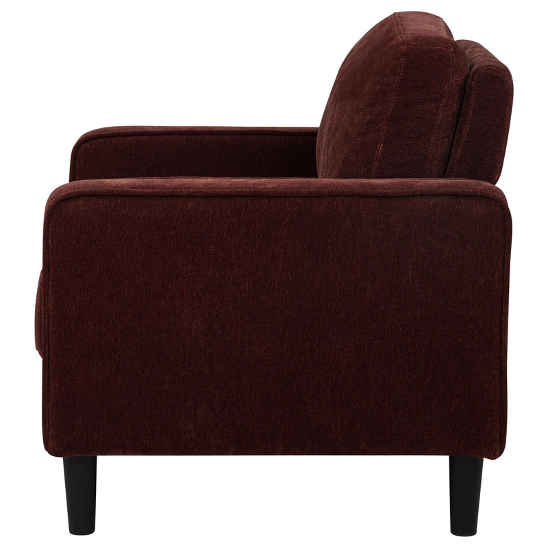 Ruth Fabric Upholstered Track Arm Accent Chair Rust Red - 511213