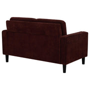 Ruth Fabric Upholstered Track Arm Loveseat Rust Red - 511212