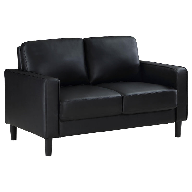 Ruth Upholstered Track Arm Loveseat Black - 508362