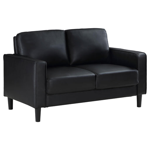 Ruth Upholstered Track Arm Loveseat Black - 508362