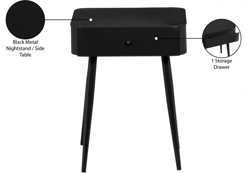Rylan Nightstand in Black - 331Black