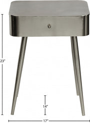 Rylan Nightstand in Silver - 331Silver