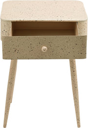 Rylan Terrazzo Pattern Iron Nightstand in Beige - 342Beige