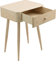 Rylan Terrazzo Pattern Iron Nightstand in Beige - 342Beige