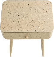 Rylan Terrazzo Pattern Iron Nightstand in Beige - 342Beige