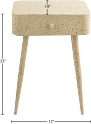 Rylan Terrazzo Pattern Iron Nightstand in Beige - 342Beige