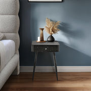 Rylan Terrazzo Pattern Iron Nightstand in Black - 342Black