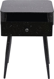 Rylan Terrazzo Pattern Iron Nightstand in Black - 342Black