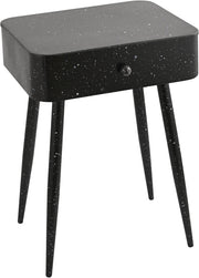 Rylan Terrazzo Pattern Iron Nightstand in Black - 342Black