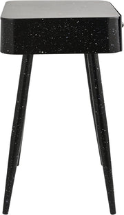 Rylan Terrazzo Pattern Iron Nightstand in Black - 342Black