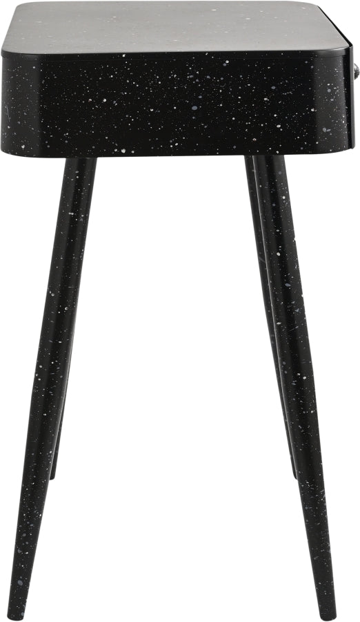 Rylan Terrazzo Pattern Iron Nightstand in Black - 342Black