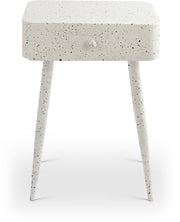 Rylan Terrazzo Pattern Iron Nightstand in White - 342White