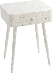 Rylan Terrazzo Pattern Iron Nightstand in White - 342White