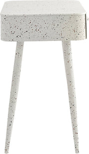 Rylan Terrazzo Pattern Iron Nightstand in White - 342White