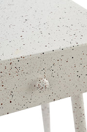 Rylan Terrazzo Pattern Iron Nightstand in White - 342White