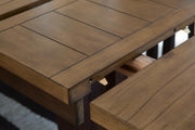 Rylandeen Counter Height Dining Table and 4 Barstools in Light Brown/Dark Brown - PKG024559