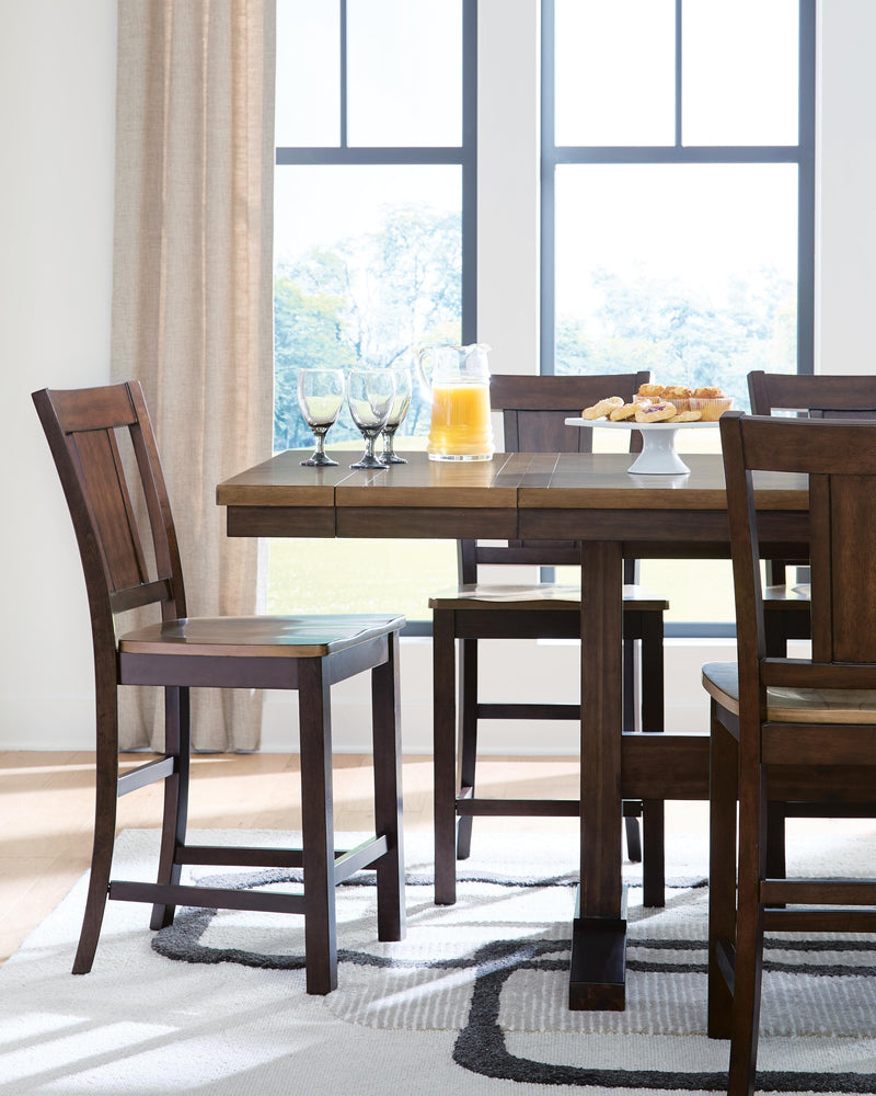 Rylandeen Counter Height Extension Dining Table 4 Barstools and Bench - PCD651D4