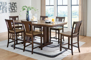 Rylandeen Counter Height Extension Dining Table and 6 Barstools - PCD651D5