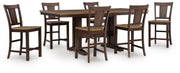 Rylandeen Counter Height Extension Dining Table and 6 Barstools - PCD651D5