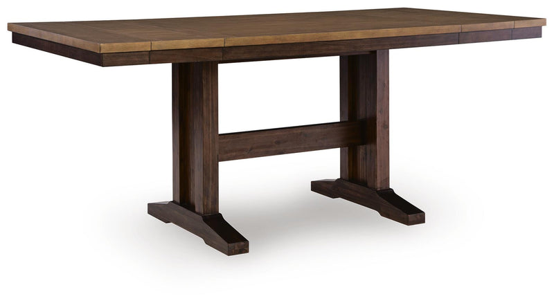 Rylandeen Counter Height Extension Dining Table and 8 Barstools - PCD651D6