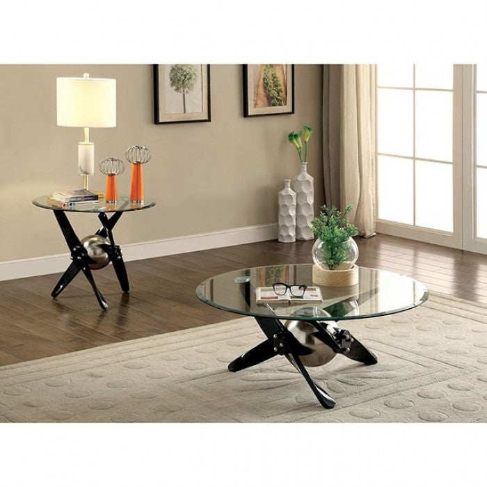 Rylie Powder Coated Black End Table - CM4169E-TABLE