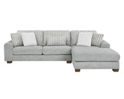 [S500- 2PC Sectional] Haisley - Sectional (Light Gray), Corduroy Fabric, Light Gray Each - S500-2PC-Sectional