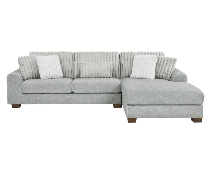 [S500- 2PC Sectional] Haisley - Sectional (Light Gray), Corduroy Fabric, Light Gray Each - S500-2PC-Sectional