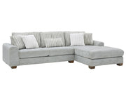[S500- 2PC Sectional] Haisley - Sectional (Light Gray), Corduroy Fabric, Light Gray Each - S500-2PC-Sectional