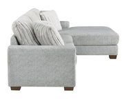 [S500- 2PC Sectional] Haisley - Sectional (Light Gray), Corduroy Fabric, Light Gray Each - S500-2PC-Sectional