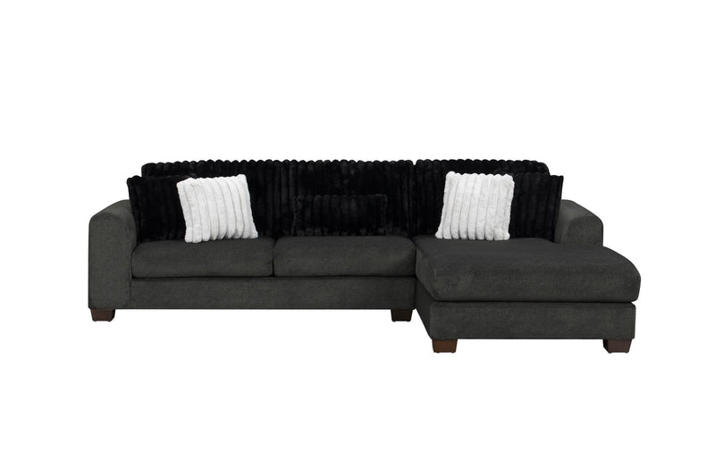 [S501- 2PC Sectional] Haisley - Sectional (Dark Gray), Corduroy Fabric, Dark Gray With : N/A Each - S501-2PC-Sectional