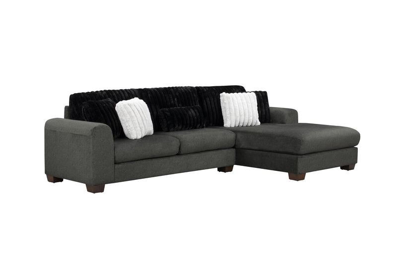 [S501- 2PC Sectional] Haisley - Sectional (Dark Gray), Corduroy Fabric, Dark Gray With : N/A Each - S501-2PC-Sectional