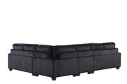 [S510-Sectional] Rana - 5PC Sectional (Black), Fabric, Black Each - S510-Sectional