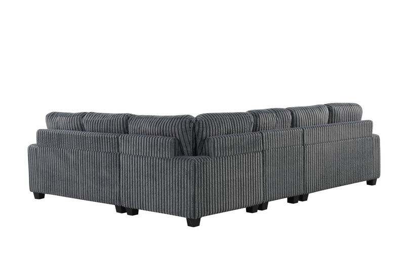 [S511-Sectional] Rana - 5PC Sectional (Gray), Fabric, Gray Each - S511-Sectional