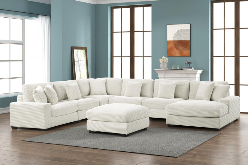 [S517-O] Carla - Ottoman (Cream), Fabric, Cream With : N/A Box: 1 of 1 Each - S517-O