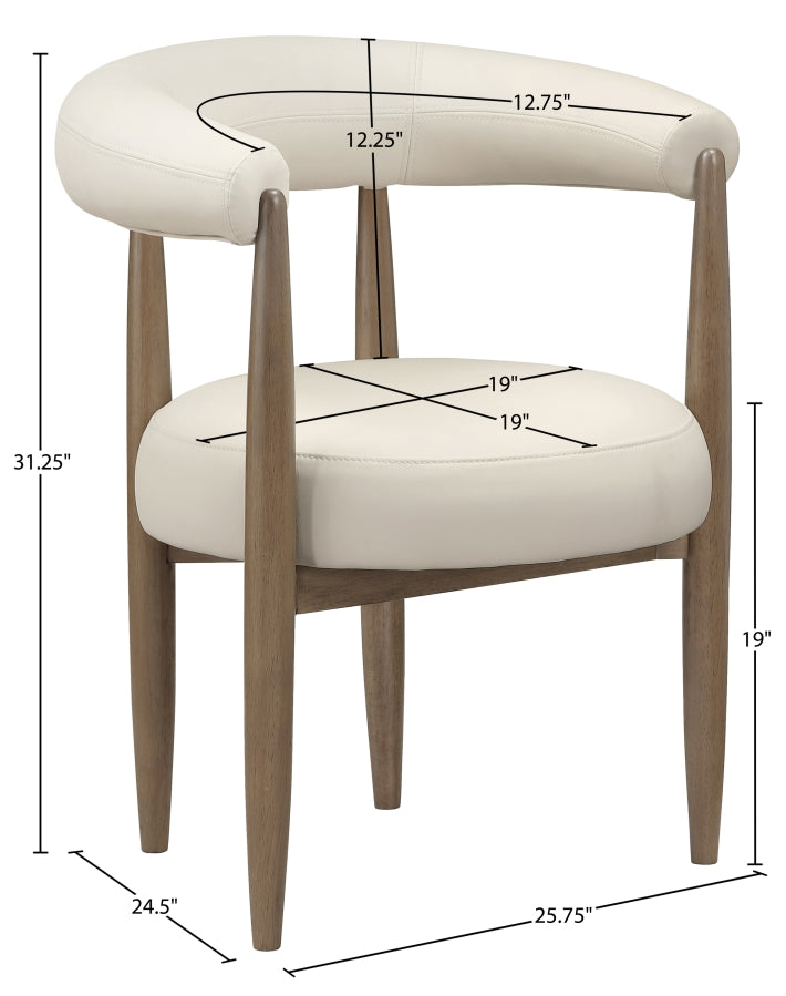 Sable Vegan Leather Upholstered Dining Chair in Beige, Set of 2 - 88028Beige-C