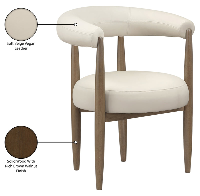 Sable Vegan Leather Upholstered Dining Chair in Beige, Set of 2 - 88028Beige-C