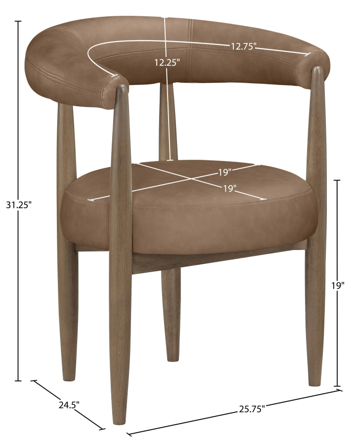 Sable Vegan Leather Upholstered Dining Chair in Brown, Set of 2 - 88028Brown-C