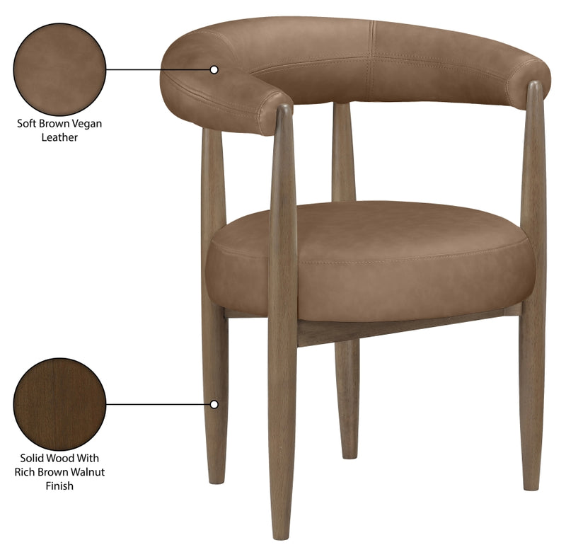 Sable Vegan Leather Upholstered Dining Chair in Brown, Set of 2 - 88028Brown-C