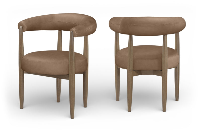 Sable Vegan Leather Upholstered Dining Chair in Brown, Set of 2 - 88028Brown-C