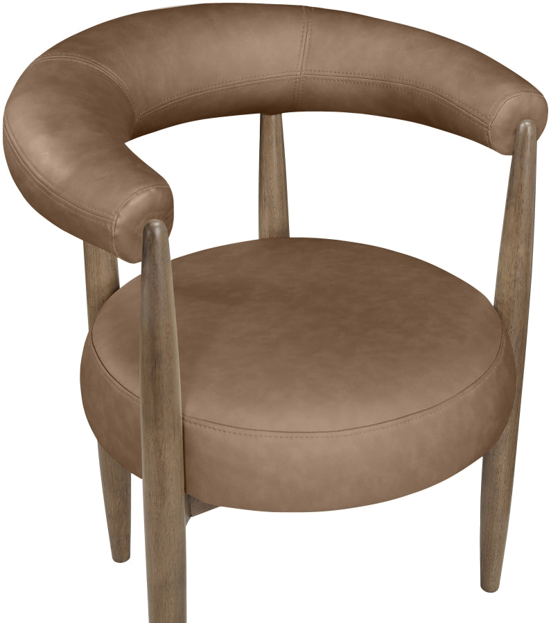 Sable Vegan Leather Upholstered Dining Chair in Brown, Set of 2 - 88028Brown-C
