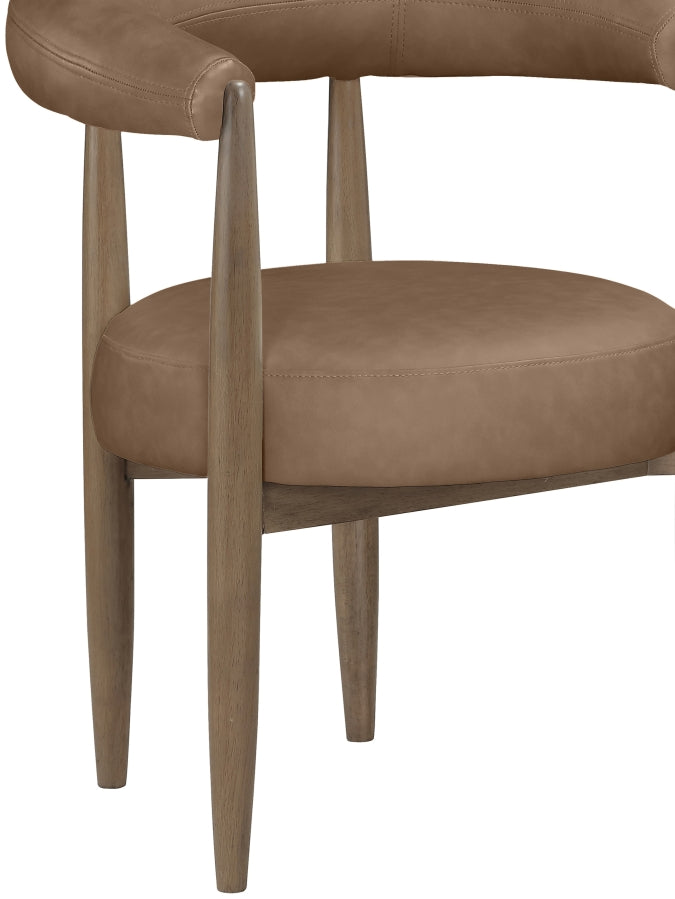 Sable Vegan Leather Upholstered Dining Chair in Brown, Set of 2 - 88028Brown-C