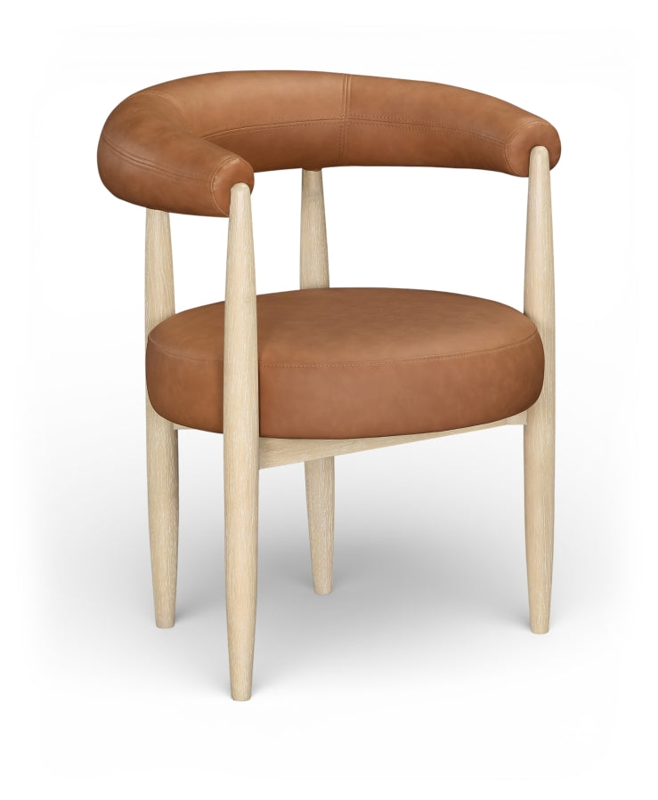 Sable Vegan Leather Upholstered Dining Chair in Cognac, Set of 2 - 88027Cognac-C