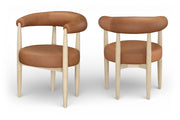 Sable Vegan Leather Upholstered Dining Chair in Cognac, Set of 2 - 88027Cognac-C