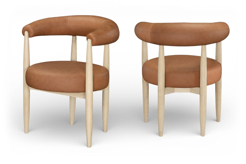 Sable Vegan Leather Upholstered Dining Chair in Cognac, Set of 2 - 88027Cognac-C