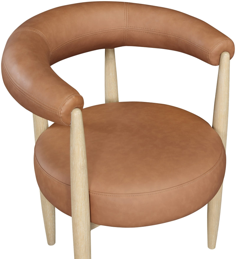 Sable Vegan Leather Upholstered Dining Chair in Cognac, Set of 2 - 88027Cognac-C