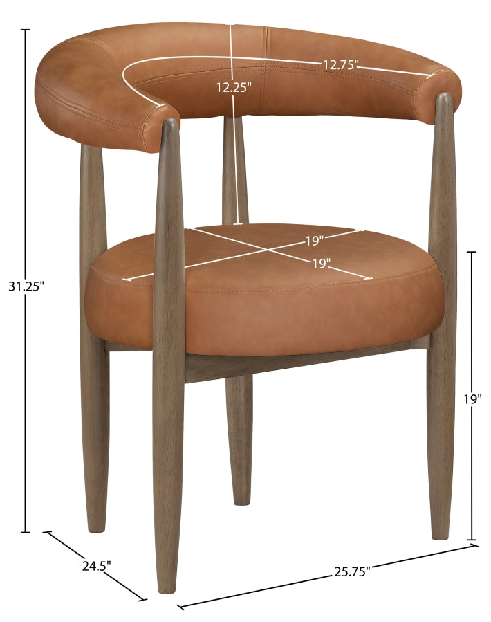 Sable Vegan Leather Upholstered Dining Chair in Cognac, Set of 2 - 88028Cognac-C