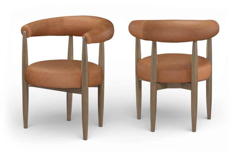 Sable Vegan Leather Upholstered Dining Chair in Cognac, Set of 2 - 88028Cognac-C