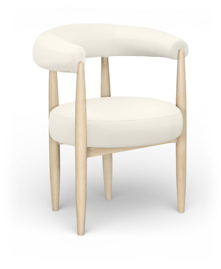 Sable Vegan Leather Upholstered Dining Chair in Cream, Set of 2 - 88027Cream-C