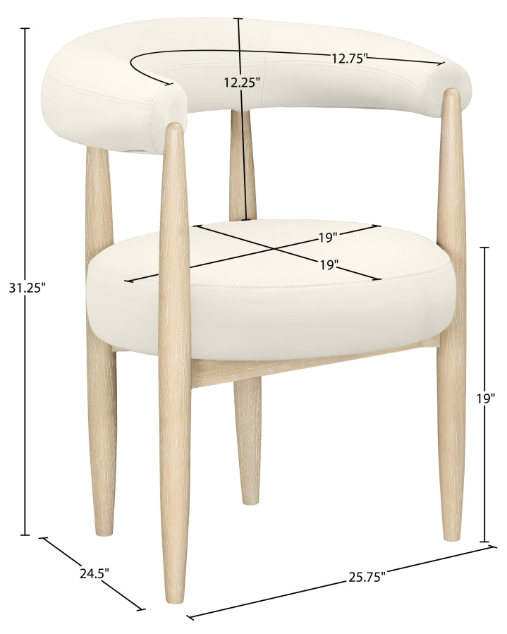 Sable Vegan Leather Upholstered Dining Chair in Cream, Set of 2 - 88027Cream-C