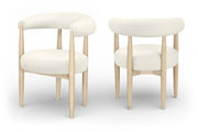 Sable Vegan Leather Upholstered Dining Chair in Cream, Set of 2 - 88027Cream-C